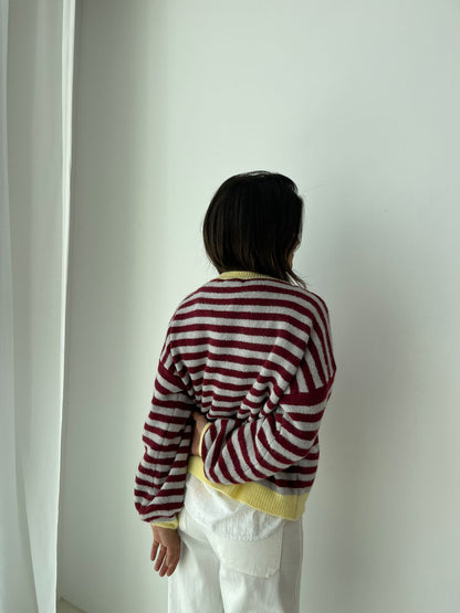 Jersey Pia Burgundy y Gris