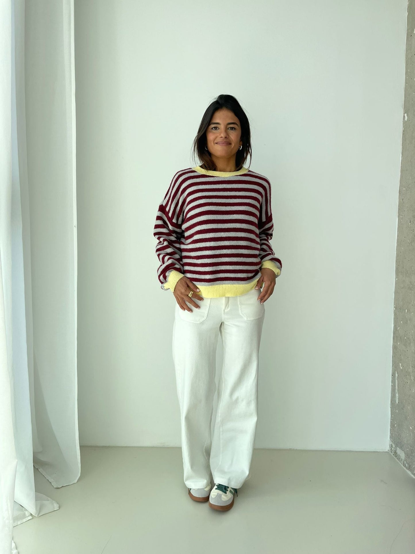 Jersey Pia Burgundy y Gris