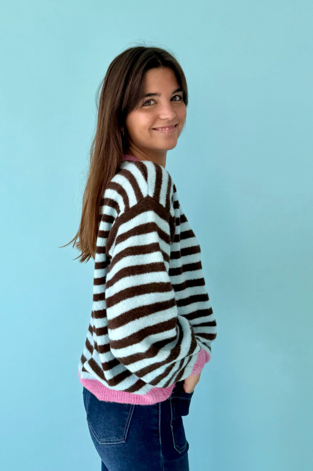 Jersey Pia Marrón y Azul