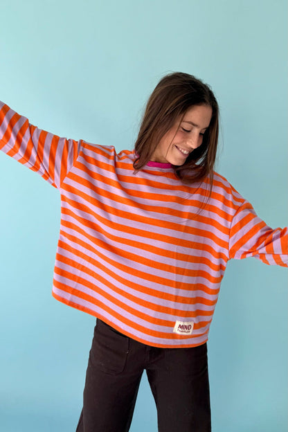 Camiseta Núria Lavanda y Naranja