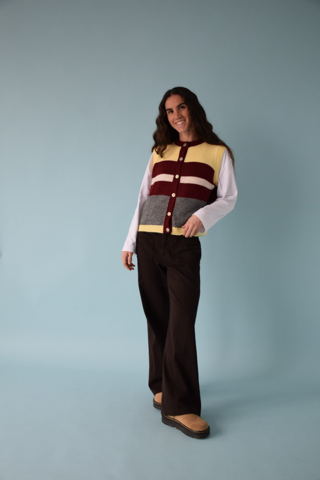 Emilia Yellow and Burgundy Vest