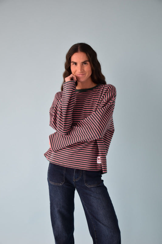 Camiseta Mar Verde y Rosa