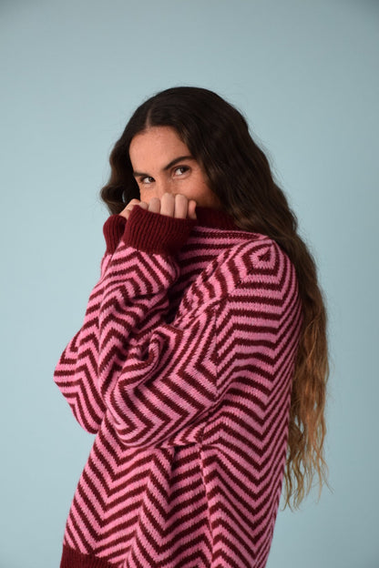 Leonor Burgundy and Pink Jersey