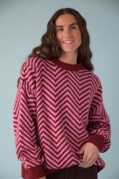Leonor Burgundy and Pink Jersey