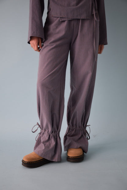 Pantalón Alea Vichy Azul y Marrón