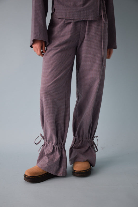 Pantalón Alea Vichy Azul y Marrón