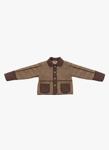 Brown Plaid Military Jacket