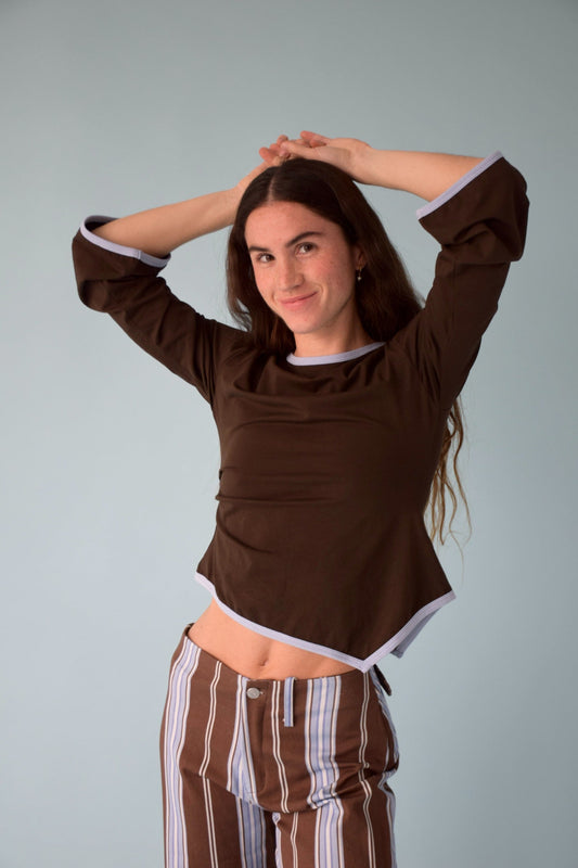 Marta Brown and Blue T-shirt