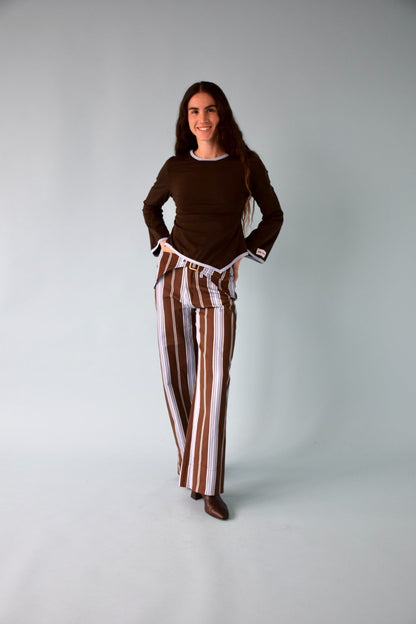 Marta Brown and Blue T-shirt