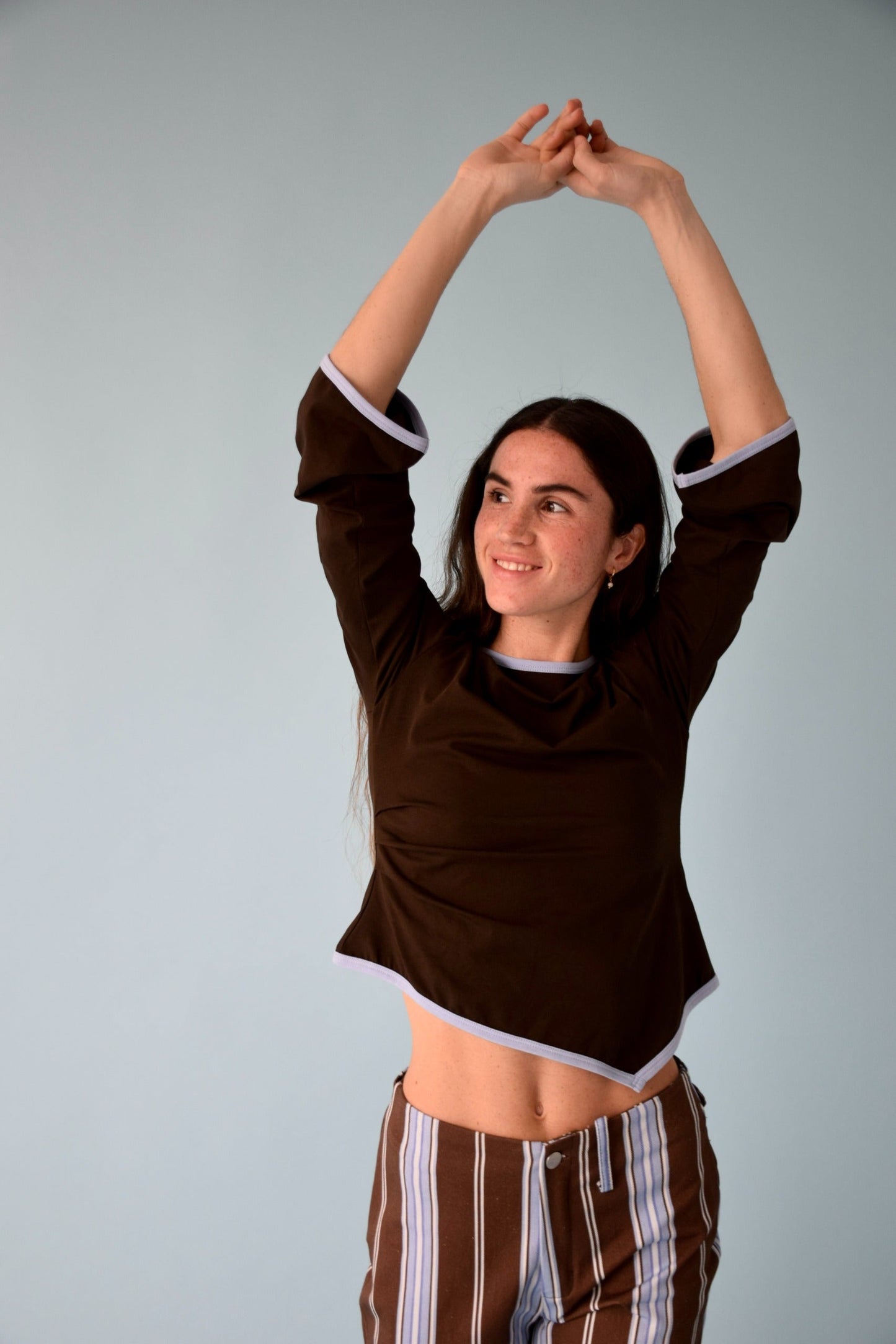 Marta Brown and Blue T-shirt