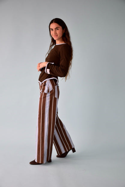 Marta Brown and Blue T-shirt