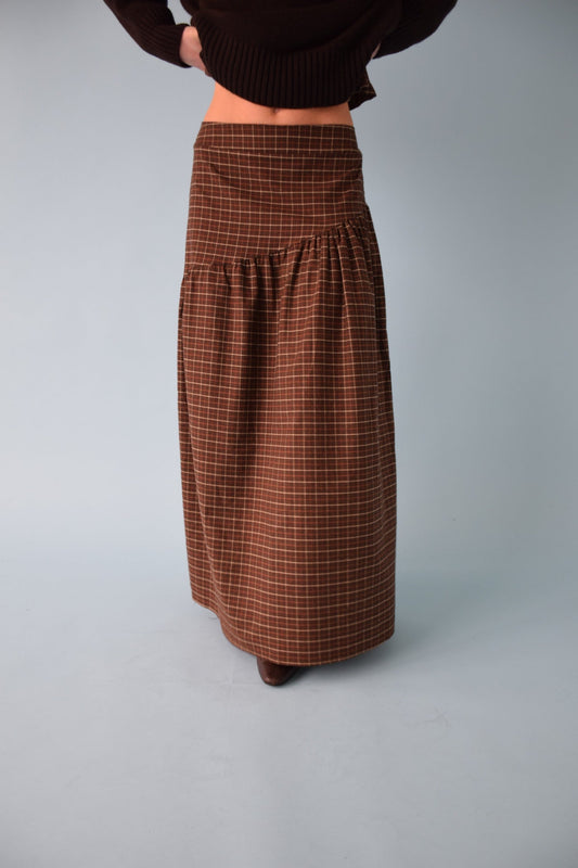 Falda Beth Cuadros Marrón