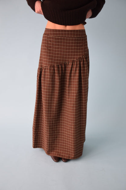 Falda Beth Cuadros Marrón