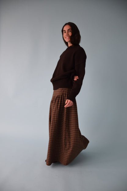 Falda Beth Cuadros Marrón