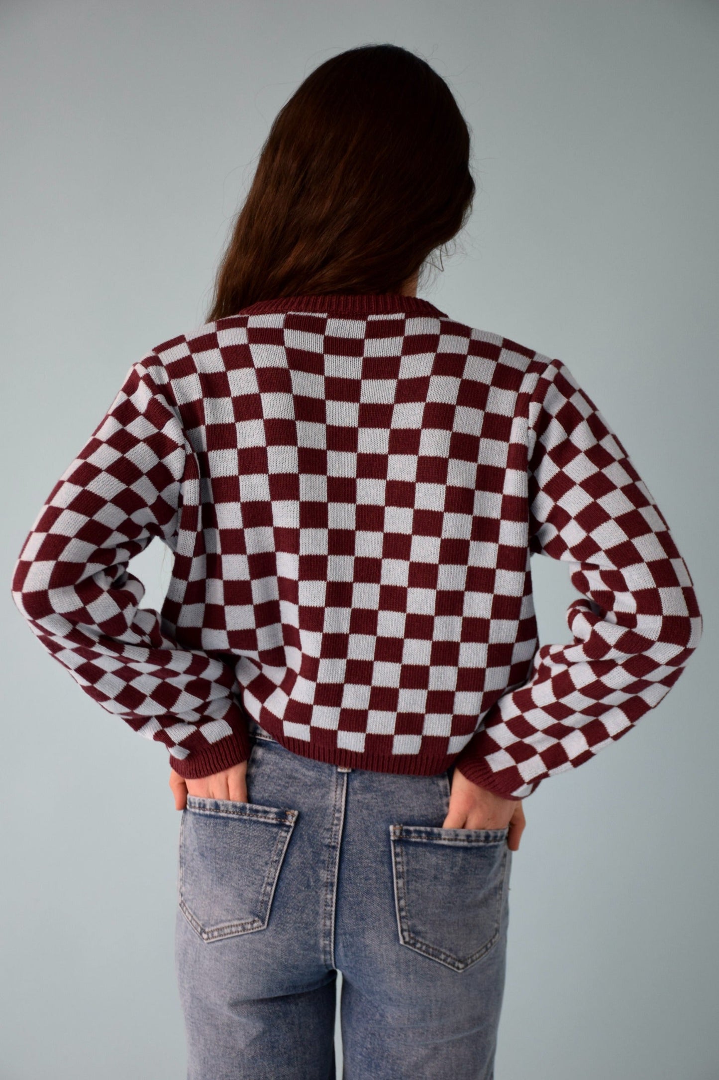 Martina Burgundy and Celeste cardigan