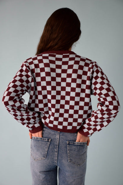 Martina Burgundy and Celeste cardigan