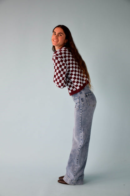 Martina Burgundy and Celeste cardigan