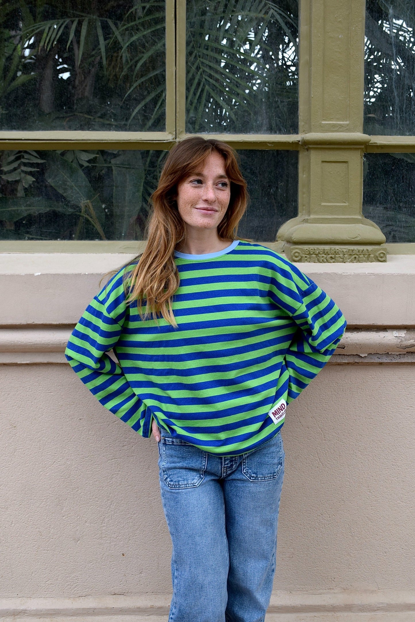 Camiseta Núria Verde y Marino