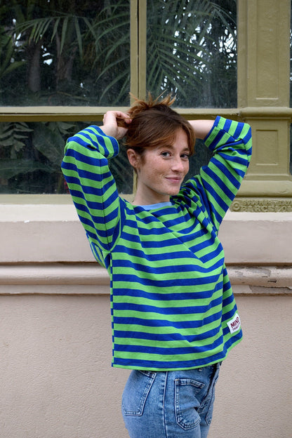 Camiseta Núria Verde y Marino