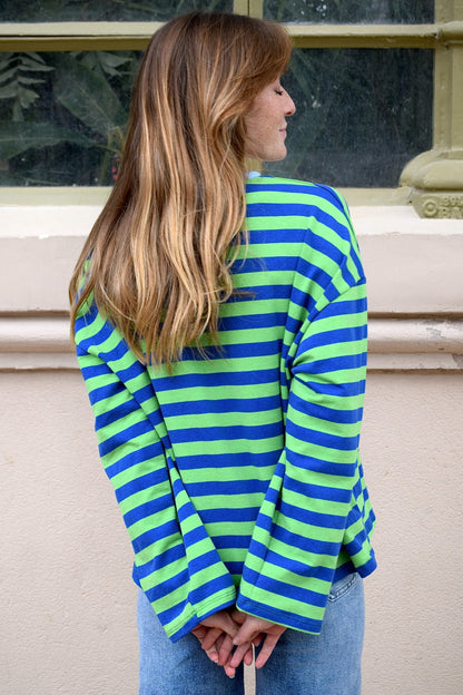 Camiseta Núria Verde y Marino