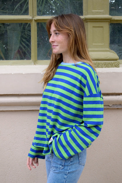 Camiseta Núria Verde y Marino