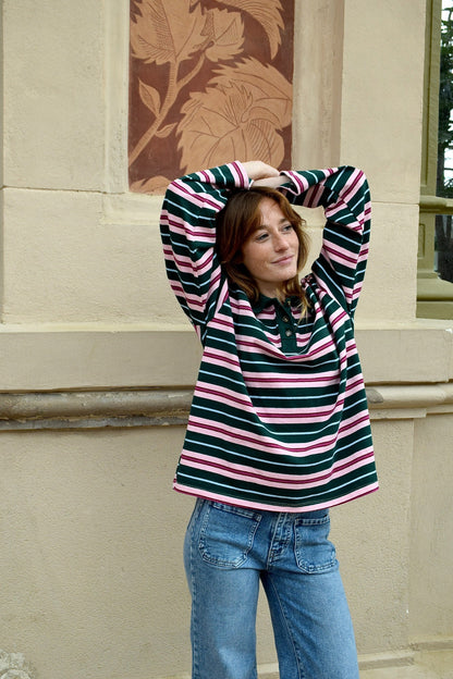 Polera Filipa Verde y Rosa