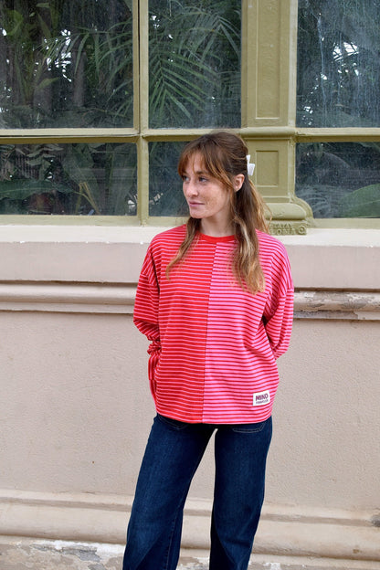 Camiseta Mariona Rojo y Rosa