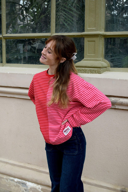 Camiseta Mariona Rojo y Rosa