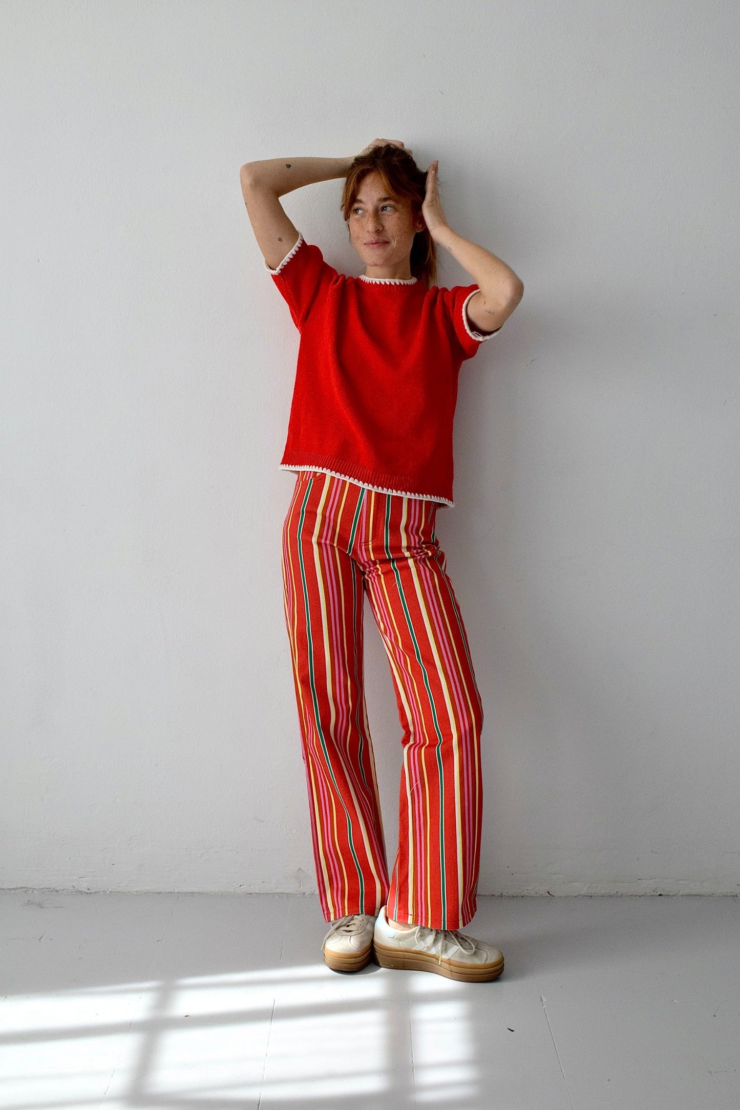 Jeans Inés Rayas Rojo