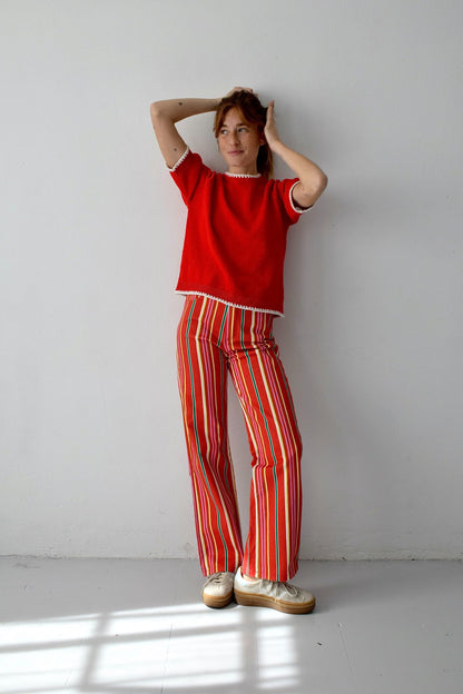 Jeans Inés Rayas Rojo