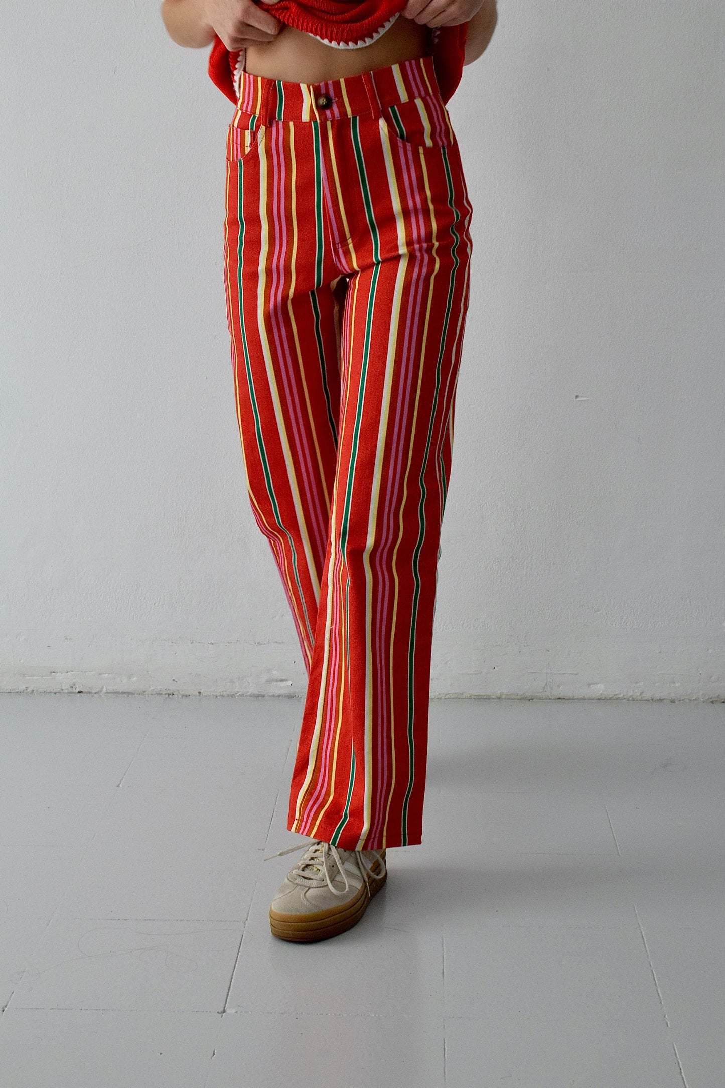 Jeans Inés Rayas Rojo