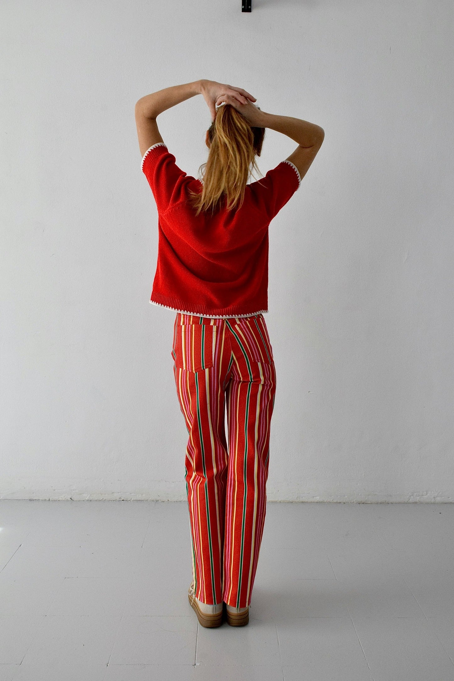 Jeans Inés Rayas Rojo