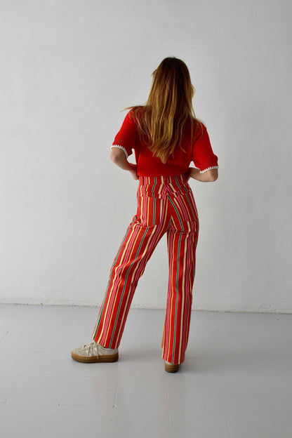 Jeans Inés Rayas Rojo