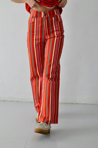 Jeans Inés Rayas Rojo