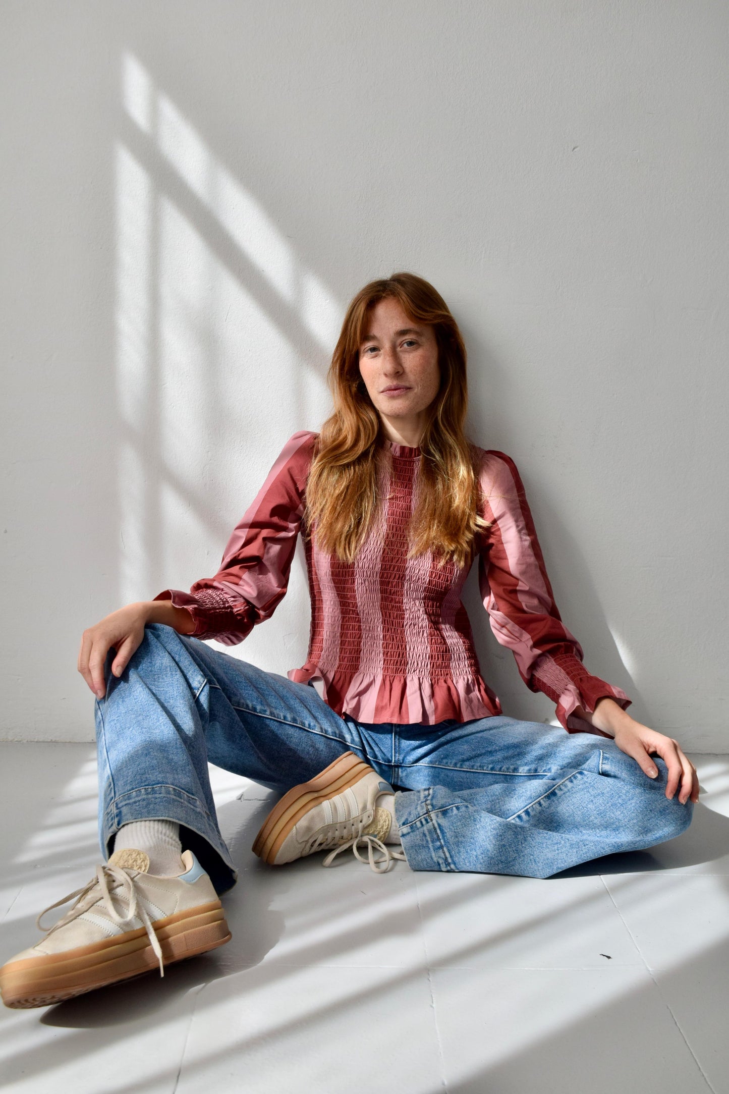 Burgundy Striped Chia Blouse