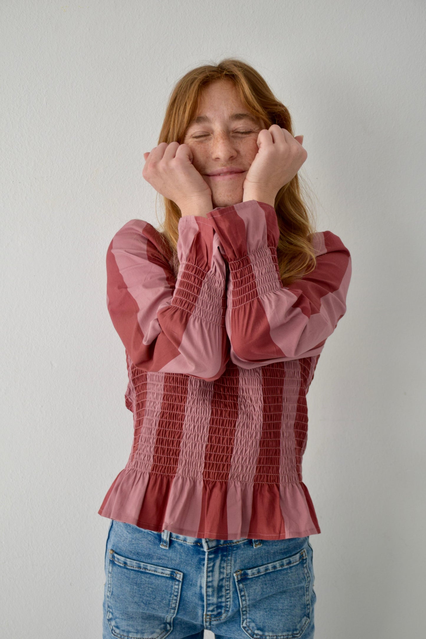 Burgundy Striped Chia Blouse