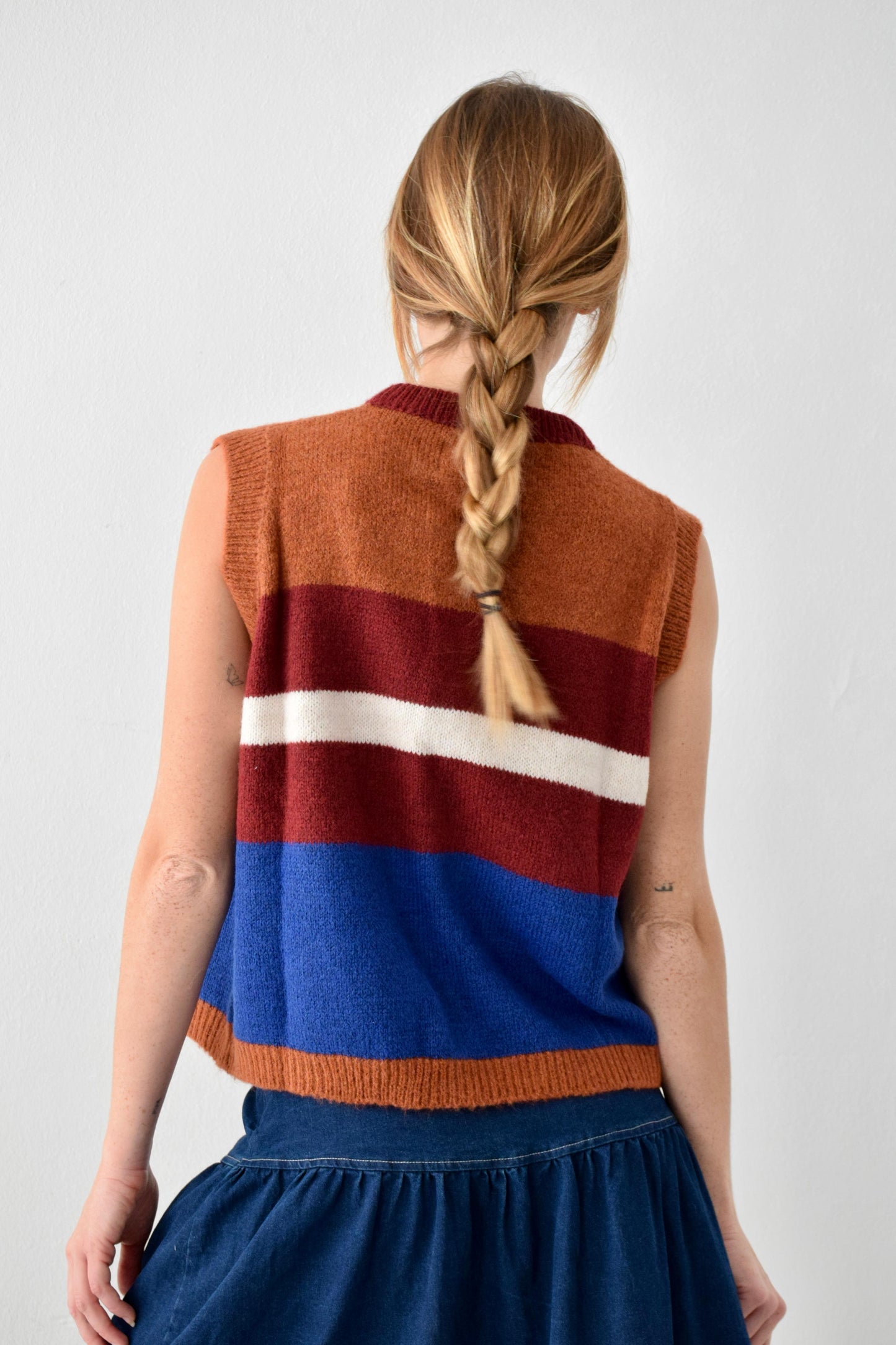 Emilia Blue and Terracotta Vest