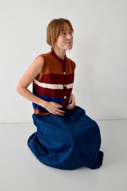 Emilia Blue and Terracotta Vest