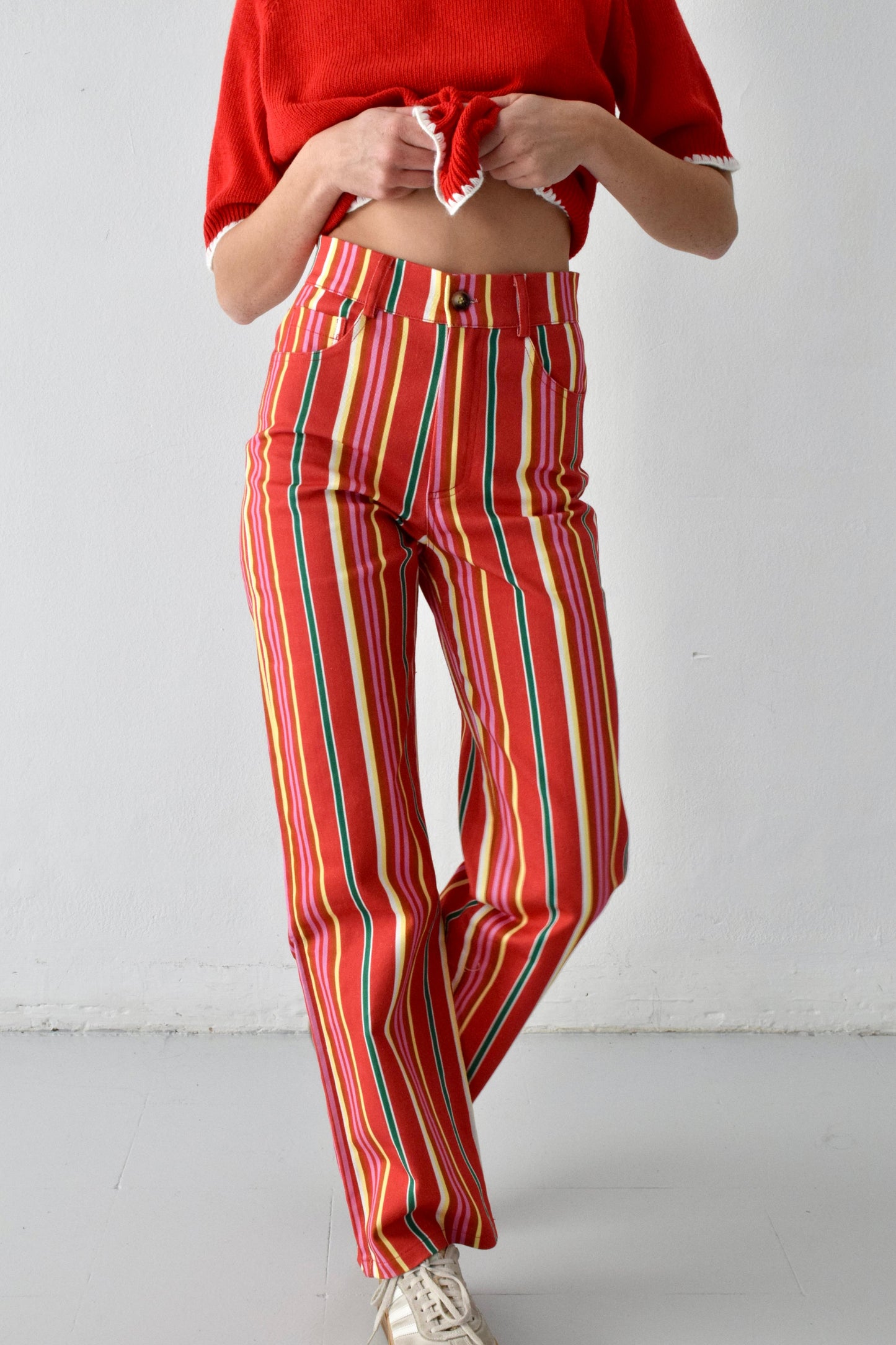 Jeans Inés Rayas Rojo