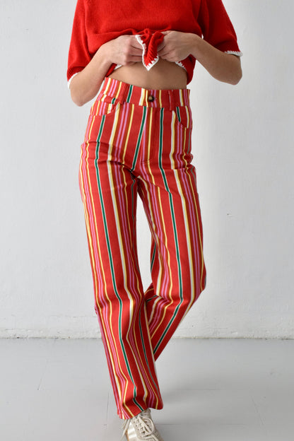 Jeans Inés Rayas Rojo