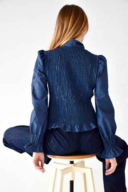 Chía Bow Denim Blouse