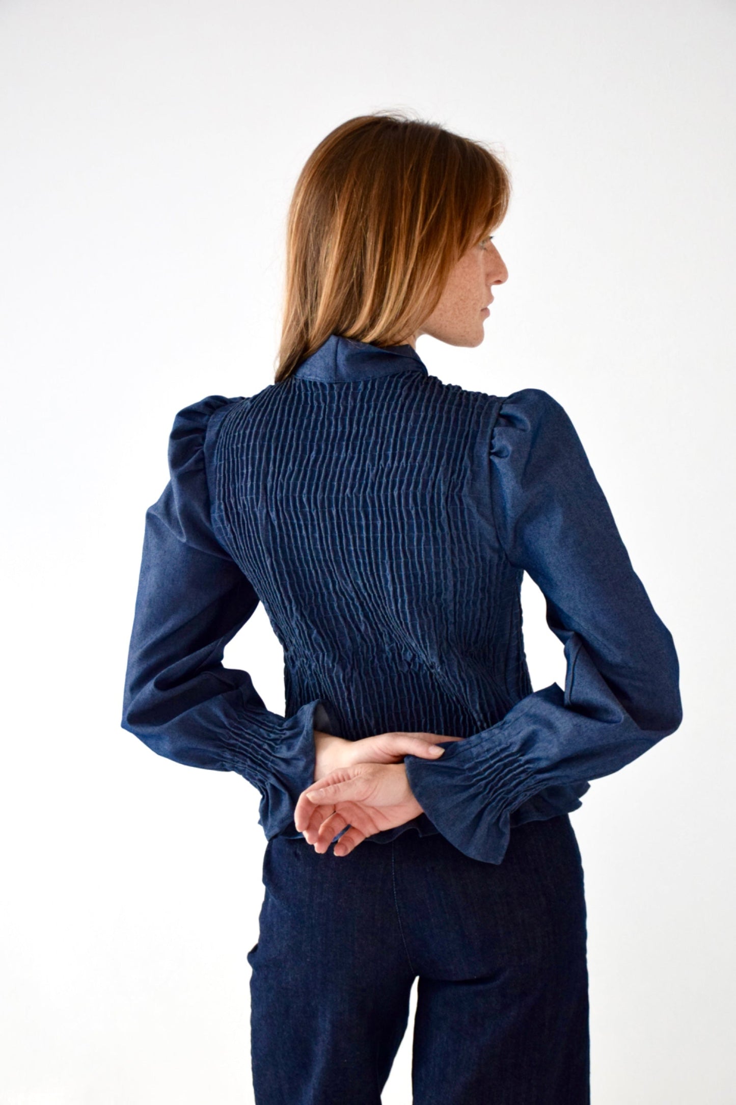 Chía Bow Denim Blouse