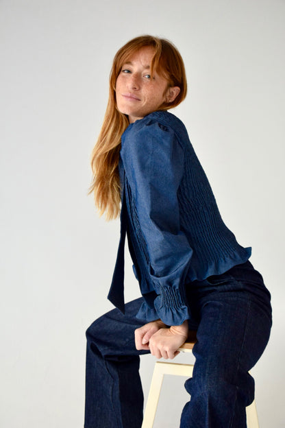 Chía Bow Denim Blouse