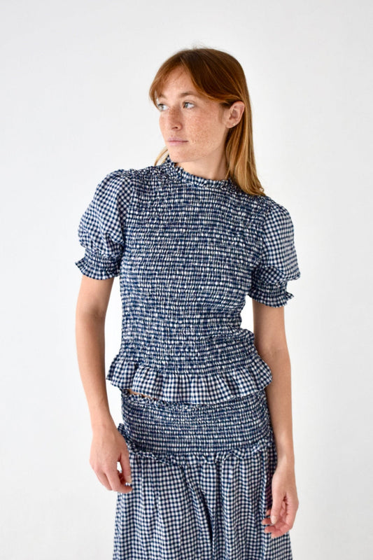 Top Lea Cuadros Vichy Marino