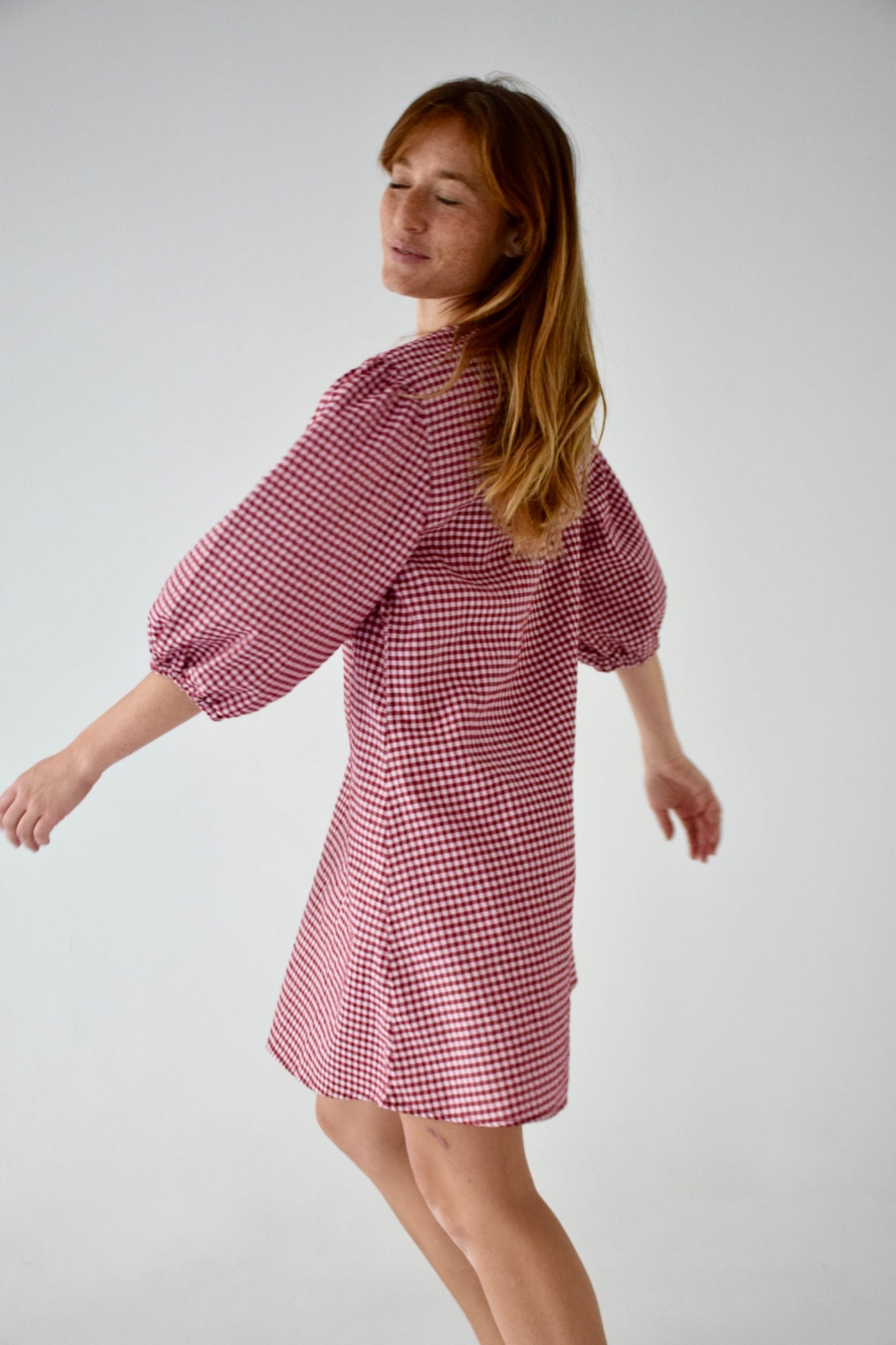 Mirela Burgundy Dress