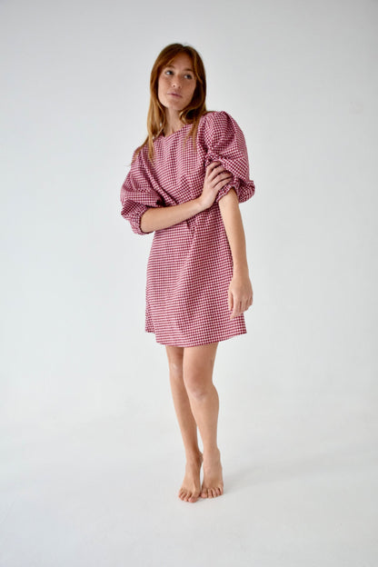 Mirela Burgundy Dress