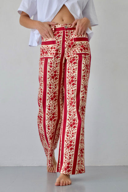 Valeria Flores Red Jeans