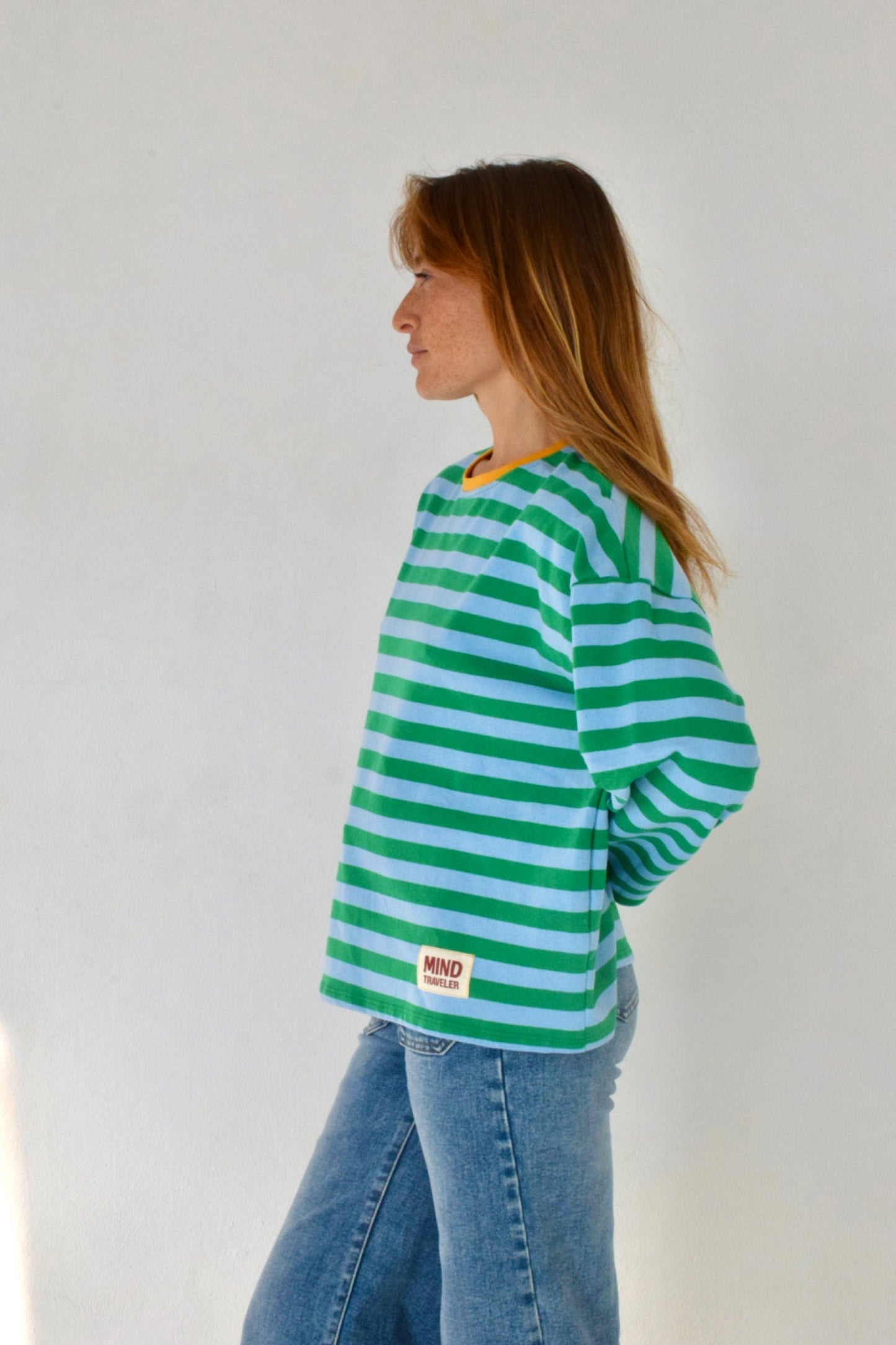 Camiseta Núria Verde y Marino