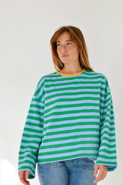 Camiseta Núria Verde y Marino