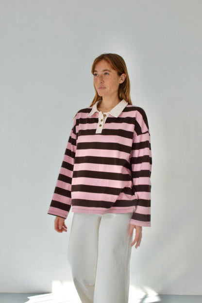 Polera Filipa Marrón y Rosa